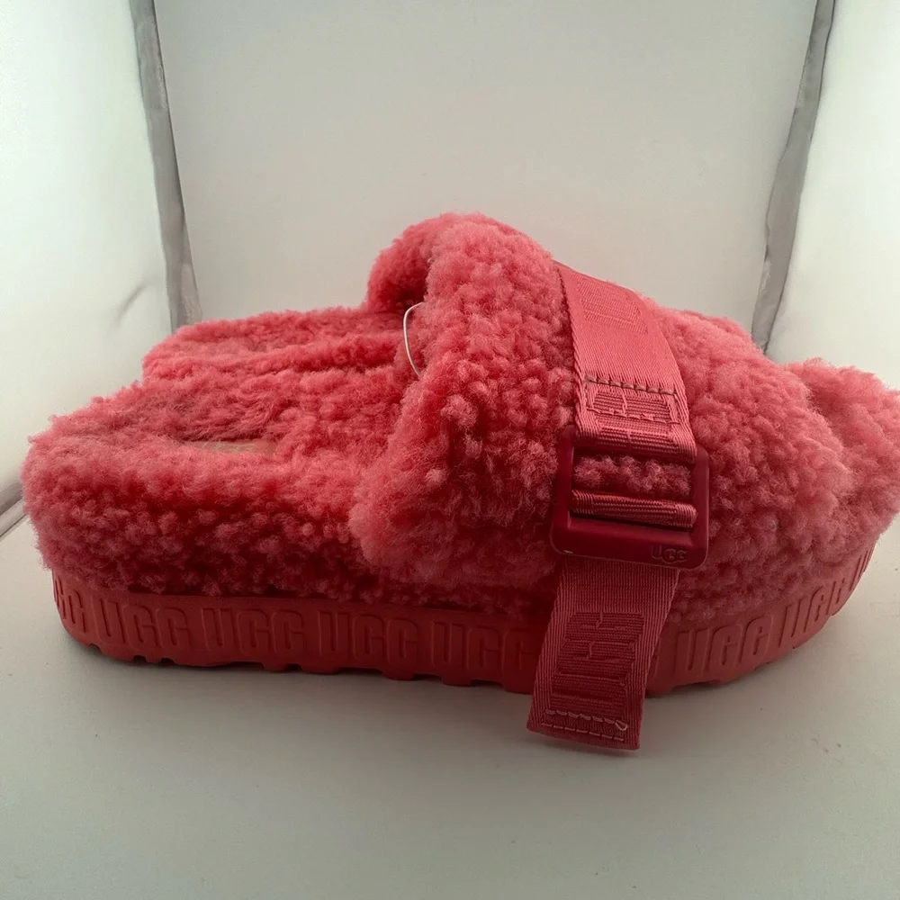 UGG Coral Pink Fluff Slides - Picture 5 of 7